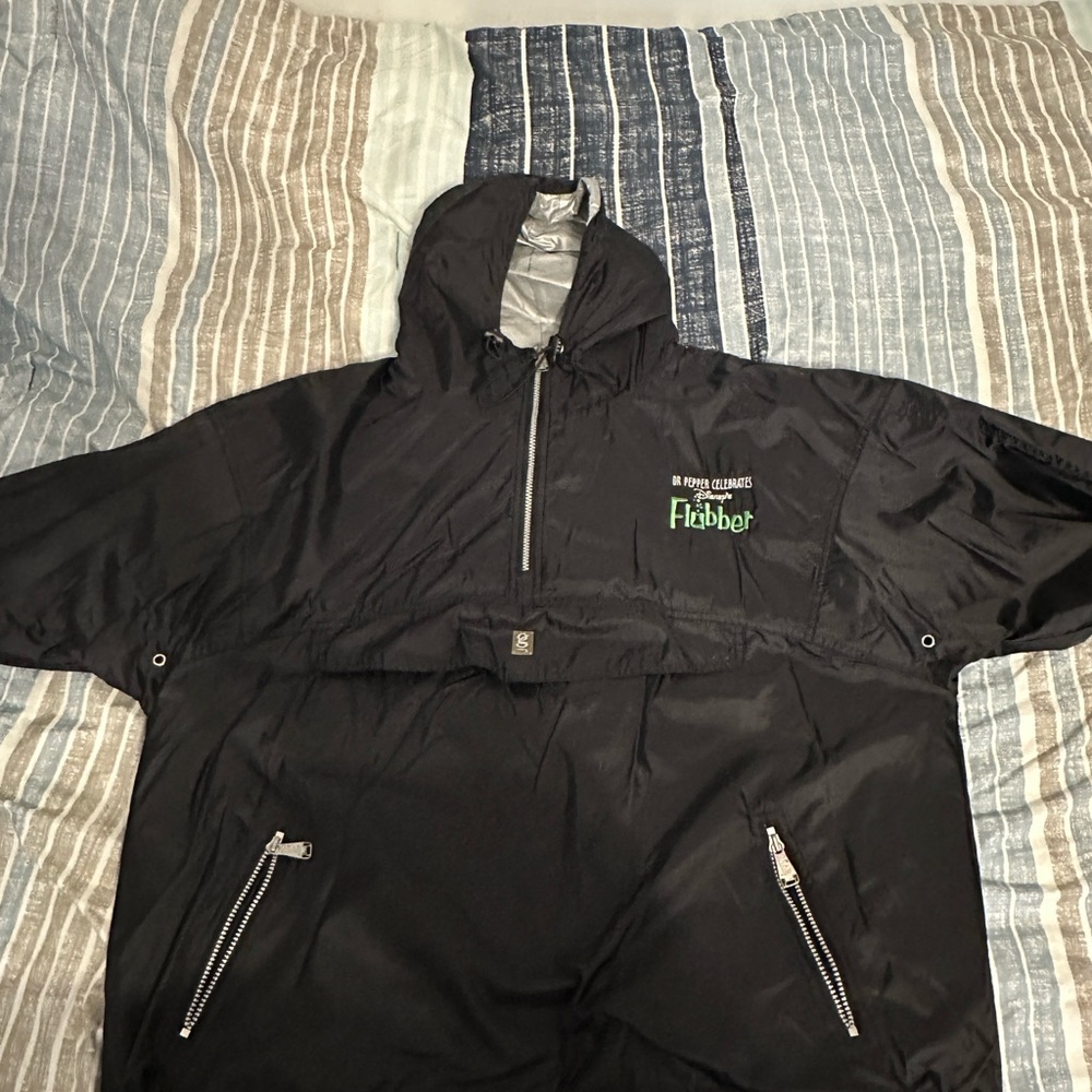Flubber Black Hooded Rain Jacket for Men